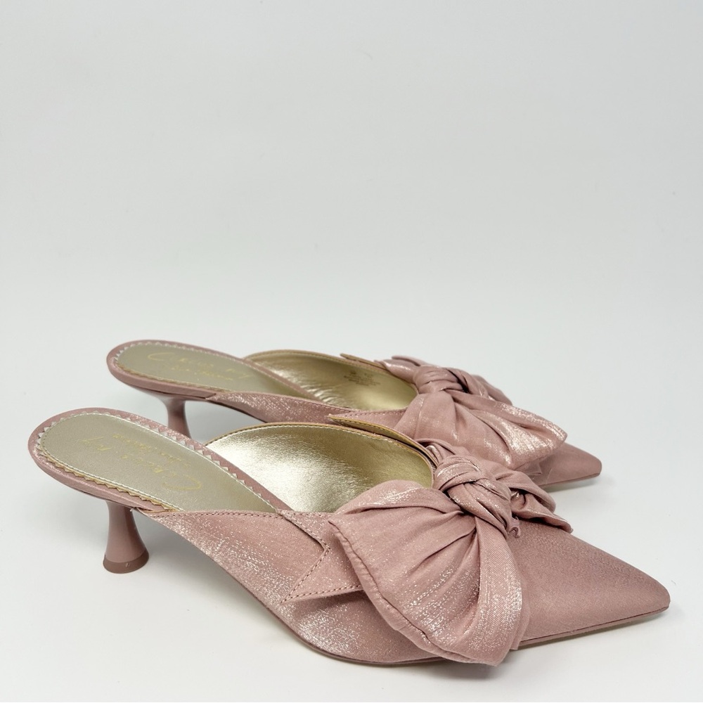 Circus by Sam Edelman Pink Satin Knot Mule Heels